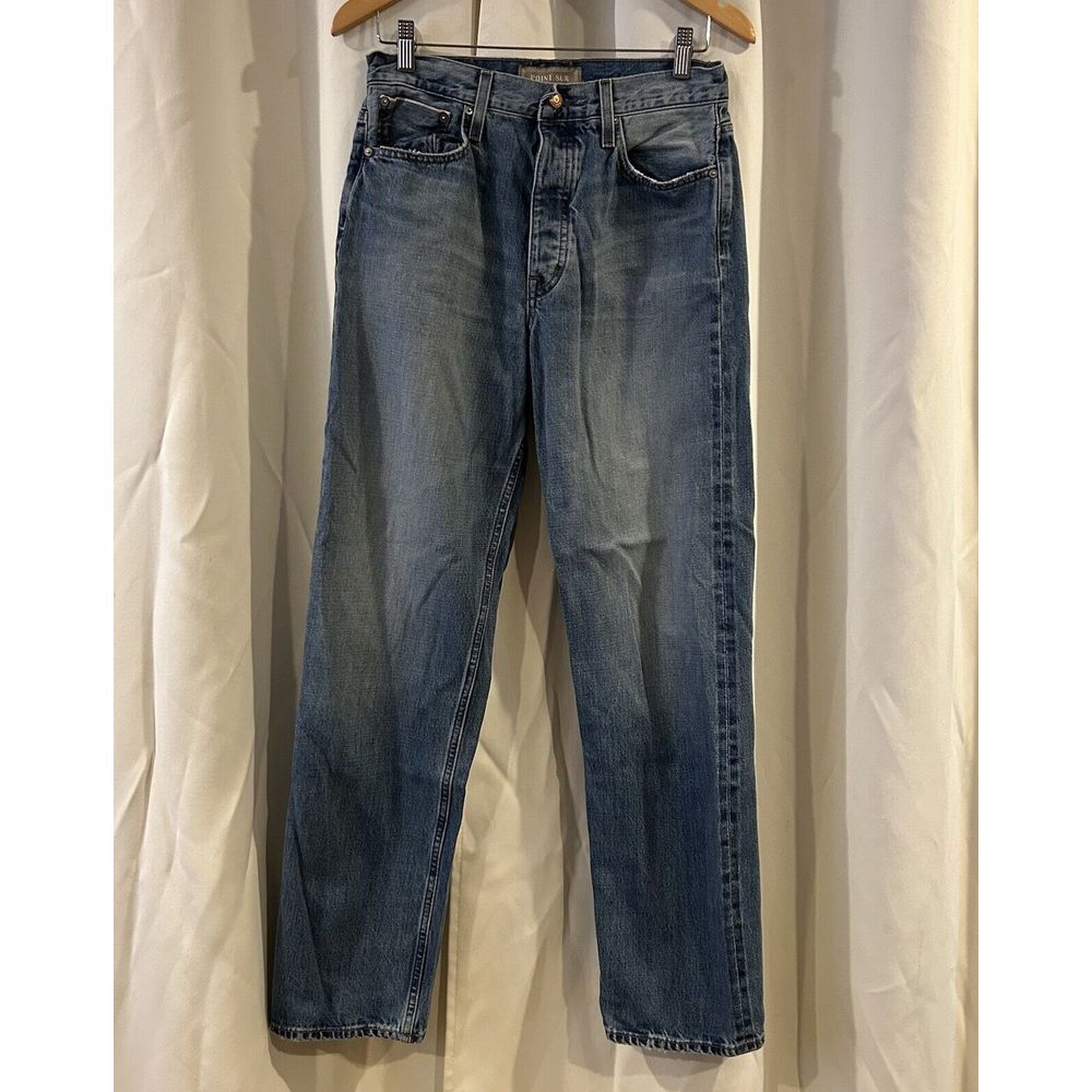 Point Sur canyon‎ high-rise boyfriend jean in Arctic Blue wash: selvedge edition